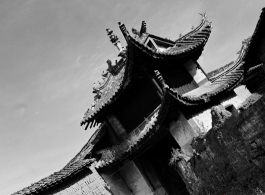 Architecture in China, as photographed by Eugene Wozniak: An entry gate at a village near Yangkai during WWII.