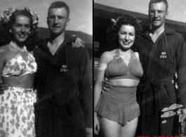 A very lucky Kenneth R. Williams with celebrities, including Jinx Falkenburg (left), and Betty Yeaton (right).