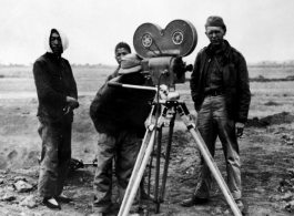 Hal Geer working with a movie camera in the CBI.