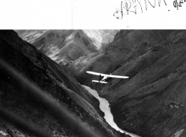 An American L-5 of the 19th Liaison Sqd. over  the Salween River gorge during WWII.  Photo from Vrana.