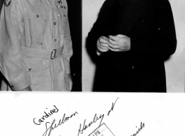 Cardinal Spellman and General Hanley chat at Hastings Mill, India, near Hooghly River, during WWII.