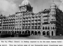 Taj Mahal Hotel in Bombay during  WWII.  Photo by George Skinner.