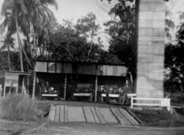 Fire station of the 2085th Fire Fighting Platoon at Barrackpore. In the CBI.  Photo from R. D. Nolan.