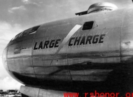 Nose art on the B-29 "Large Charge" in the CBI during WWII.