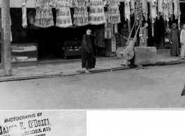 A fur store in Chengdu (Chengtu), China, during WWII.  Photo from James E. O'Brien.