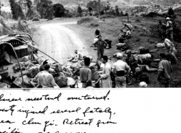 "Chinese mess truck overturned. Twenty injured, several fatally, near Chanyi. Retreat from Kweilin (Guilin). July 3, 1944."  Photo from Peterkin.