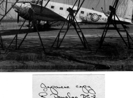 A Japanese plane at Beijing (Peiping), October 1945.  Photo from W. R. McKenzie.