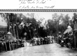 Dice game on the road by company "D" of 330th Engineers, near Shingbwiyang on the Ledo Road.  Photo by Leroy Nordt.