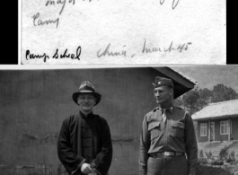 Chiang Kai-shek with Major Bratt at Camp Schiel, March 1945.