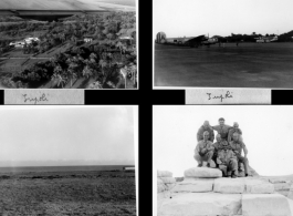 Tripoli and Cairo, Egypt, during WWII, with B-24 on a runway.