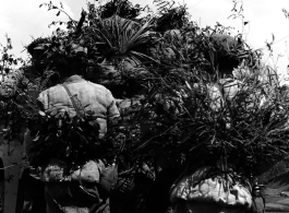 Chinese soldiers with equChinese soldiers with equipment ready and covered in camouflage standing behind American M3 Scout Car during exercises in southern China, in Yunnan province. ipment ready and covered in camouflage during exercises in southern China, in Yunnan province.  Despite the appearance of being on their way to battle, these men are more likely in fact prepared for a demonstration or honor parade. 