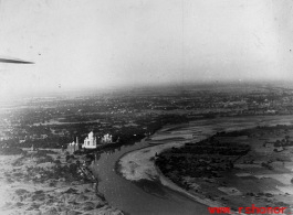 The Taj Mahal as seen from the air.