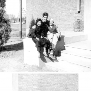 ​ An image of Frank G. Ehle at the Nanjing (Nanking) Middle School on December 5th, 1945, with "Shamamee" and "Shahaitsa" (both not names but rather actually just transliterations of "little sister" and "little child" in Chinese)."   Frank G. Ehle and his wife in later years. These images were part of a small subset among the images collected by the editors of Ex-CBI Roundup (usually through reader submission) over many years of publication, and shared with the Remembering Shared Honor project.  ​