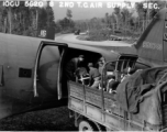 10CU 5G20 8 2ND T.C. AIR SUPPLY SEC.  Loading pre-parachuted boxes for drop into battle zone.