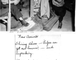 Flight nurses Lt. L. Evelyn Hill Page, and Lt.  R. Joan Reece, of the 803rd Medical Air Evacuation Transport Squadron, unpack after arrival in Assam, India, February, 1945.  In the CBI during WWII.