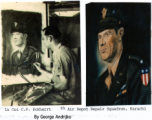 T/Sgt. George Andrijko paints his commanding officer, Lt. Col. C. P. Eckerrt, 51st Air Depot Repair Squadron (??), during WWII.