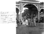 GIs stand at Maharaja of Mysore gate in India: Capt. Conrad, T/Sgt. George M. Zdanoff. During WWII.