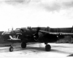 B-25 "Pin-up Girl," tail #39, in a revetment in the CBI during WWII.