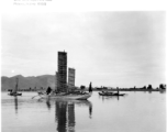 Sampans on the water in China during WWII.  Image provided by Dorothy Yuen Leuba.