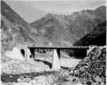 A tidy iron/steel bridge in China during WWII, possibly in northern China.  Image provided by Dorothy Yuen Leuba.