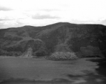 View over Dianchi Lake (滇池) outside of Kunming, China, during WWII, of enormous landslide.