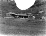 The dispensary at Kweilin (Guilin), prior to Sep 1944.  Although constructed of mud and bamboo the structure was equipped to handle major surgical cases.