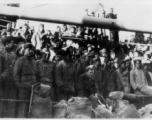 GIs on ship on the way back to the US after the war. The ship is probably the SS Marine Raven.