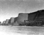A city wall in Lanzhou, Gansu province, northern China, with the Yellow River in front, during WWII.