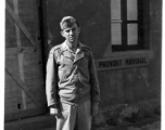 GI Posing before Base Provost Marshal Office in China, during WWII.