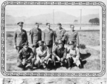 Early crew make up, in Tucson, Sept. 1942.  Front row: Lt. Columbus (navigator), Lt. Paul S. Hite (co-pilot), Lt. Edward L. McCoy (Pilot), Lt. Brown (bombardier).  Back row: T/Sgt. Roy A. Whistle (radio), S/Sgt. George P. Sibulski (As. Engineer), T/Sgt. Russell F. Doman (Engineer), S/Sgt. Lester V. Bebout (tail gunner), Thomas Grady (As. Radio).  Lt. Paul S. Hite would be lost later in the war, killed while flying with another crew on March 26, 1943.