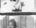 Scenes in Kunming, China, area during WWII: Old man smoking, poor young man.