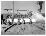 Operations of a lumber mill of the 797th Engineer Forestry Company in Burma.  During WWII.