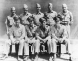 "The best crew in World War II!"  McCoy's Crew at Gaya Air Base in 1943 (both images):  Back row l to r: Thomas L. Grady, (Tail Gunner); Roy A. Whistle, (Radar); Russell F. Doman, (Engineer); Lester V. Bebout (Gunner); Sibulski (Gunner)  Front: Earl Rambow (Navigator). John R. Miller (Co-Pilot), Edward L. McCoy (Pilot), Robert 'Mac' McIntosh (Bombardier)