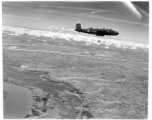 American bombing using incendiary bombs at Monywa, Burma via B-25s of the 22nd Bombardment Squadron during WWII.