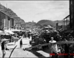 A crowded street in Liuzhou in 1945, during WWII. This should be south of the river.