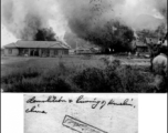 Burning the American airbase at Guilin during the evacuation before the Japanese Ichigo advance in 1944, in Guangxi province.  Selig Seidler was a member of the 16th Combat Camera Unit in the CBI during WWII.