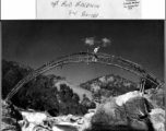 Sgt. Bud Baldwin on Monkey Bridge, China, near Burma border, during WWII.  Photo by Syd Greenberg.