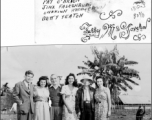 USO group at Chabua, India, 1333rd AAF Base Unit. Left to right:Jimmy Dodd, Ruth Dennis, Pat O'Brien, Jinx Falkenburg, Harry Brown, and Betty Yeaton.  Photo from Jerry McGovern.