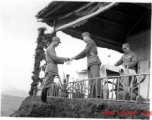 Chinese soldier of the 48th Army Division (陆军第四十八师) gets an award in a ceremony during a rally.