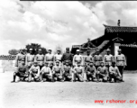 Chinese soldiers pose during rally in southern China, probably Yunnan province, or possibly in Burma.