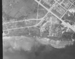 Aerial photograph of a base, possibly Allied, during WWII.