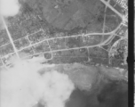 Aerial photograph of a base, possibly Allied, during WWII.