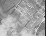 Aerial photograph of a base, possibly Allied, during WWII.