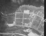 Aerial photograph of a base, possibly Allied, during WWII.