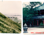 A watery countryside, and a temple (with incense burner in the courtyard), in China during WWII.